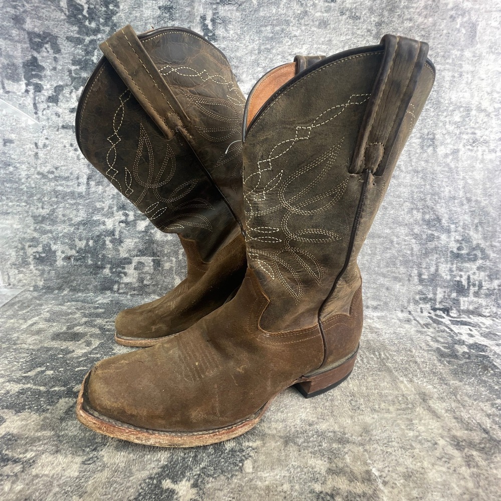 Moonshine Spirit Mens 8D Roughout Western Boots Brown Suede Square Toe Cowboy